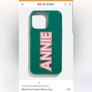 Block Font BaubleBar Custom iPhone 15 Pro Max Case